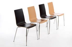 Diese bequemen Holzschalenstühle lassen sich gut in Reihen aufstellen